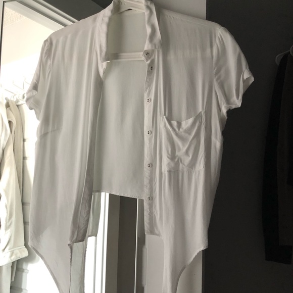 White Tie Up Garage Button Up - Picture 2 of 3